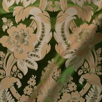 Vignette de Lampas 2 lats Fulda Vert et creme (Roll)
