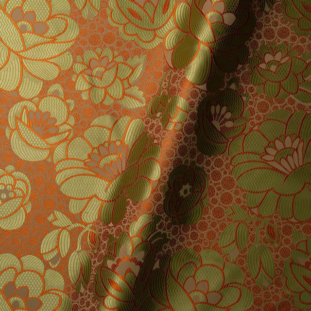 Waterlilies Mandarine & Vert (Roll)
