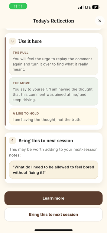 PathwayNotes today's reflection screen
