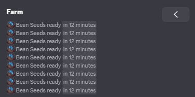Top of farm view showing plant grow times.