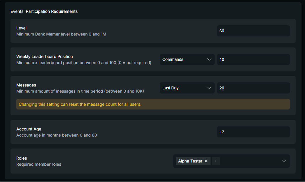 Example Settings