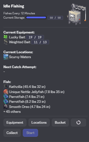 The idle fishing machine.