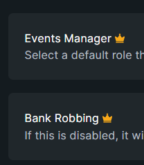 Server Owner only setting symbol.