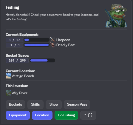 The basic fish catch embed.