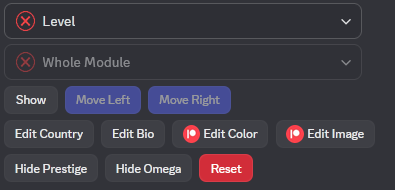 Profile editing buttons.