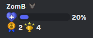 Reputation and streak icons shown during a fight.