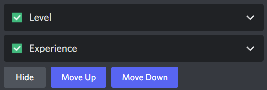 Level category options.