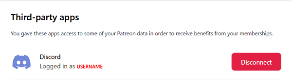 Patreon third-party apps settings