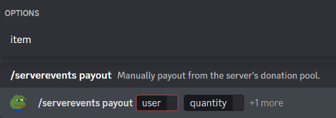 Manual server payout command