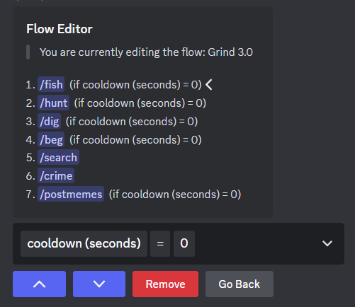 Example of editing a flow.