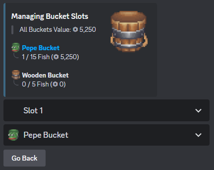 Equipping a bucket.