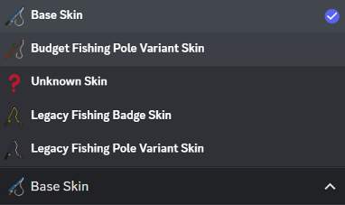 Fishing pole skin options