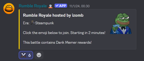 Dank Memer Rumble embed