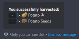 Successfully harvested view