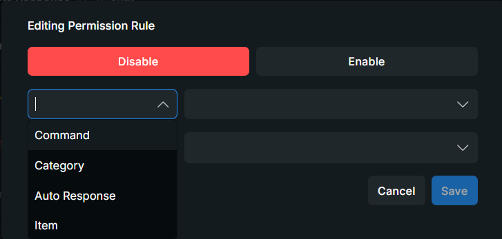 Editing server permissions.