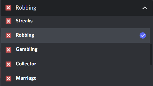 Profile category list.