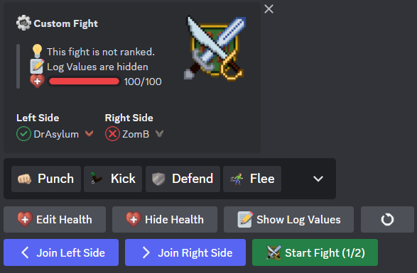 Fight create setup embed.
