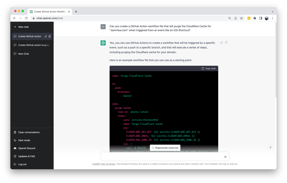 Fourth ChatGPT Question