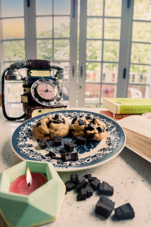 Overhead styled tabletop still life