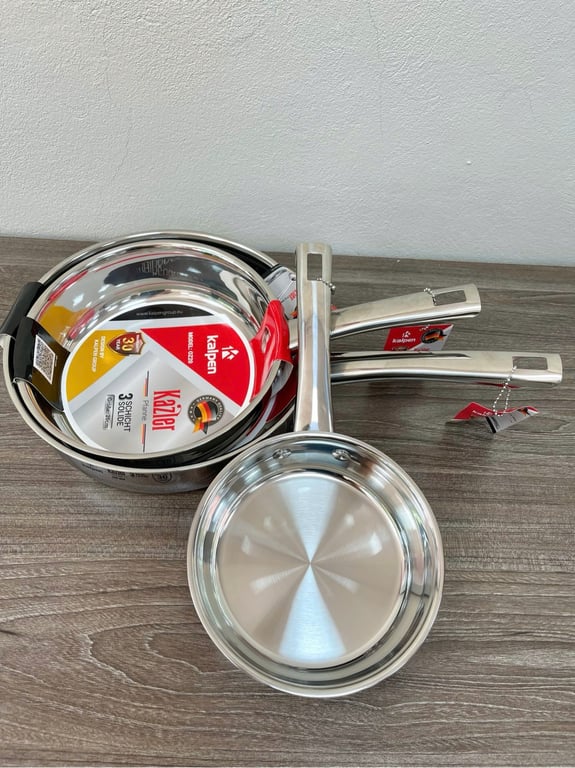 CHẢO INOX 3 LỚP LIỀN KHỐI KALPEN KAZLER 16 20 24CM