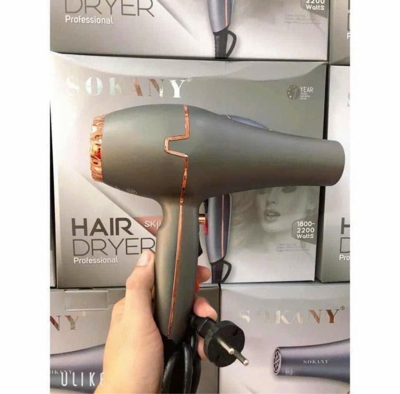 Máy sấy tóc SOKANY 8807 có 2 chế độ Nóng - Lạnh tặng kèm đầu tạo kiểu