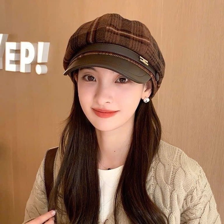 🧢 Mũ Nồi Caro Vintage – màu xịn xò