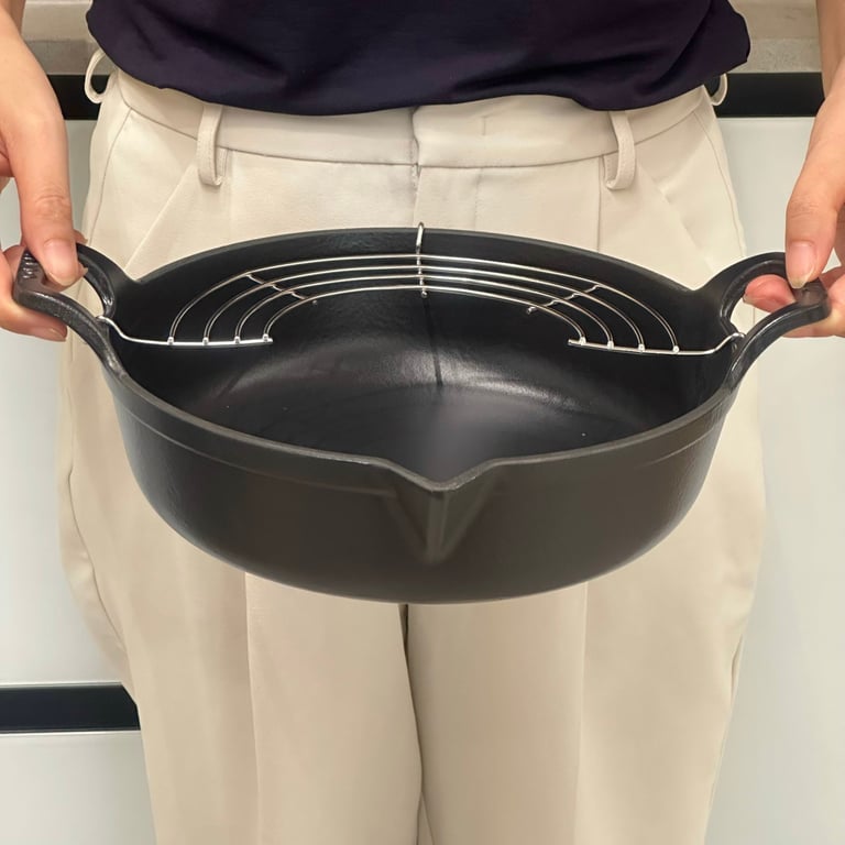 Chảo gang Tempura mỏ chim kèm giá gác Kaiyo