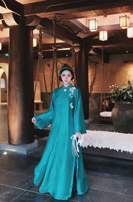 AD 6 tà lót gấm voan tơ xanh S/M