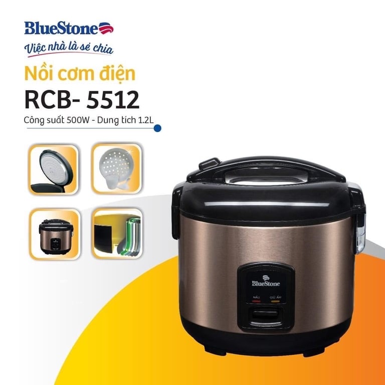 Nồi cơm điện Bluestone RCB-5512 1.2L