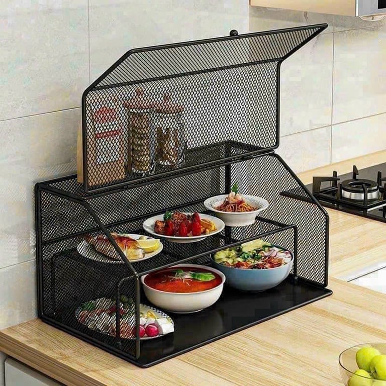 kệ lưới bảo quản thức ăn 2 tầng
