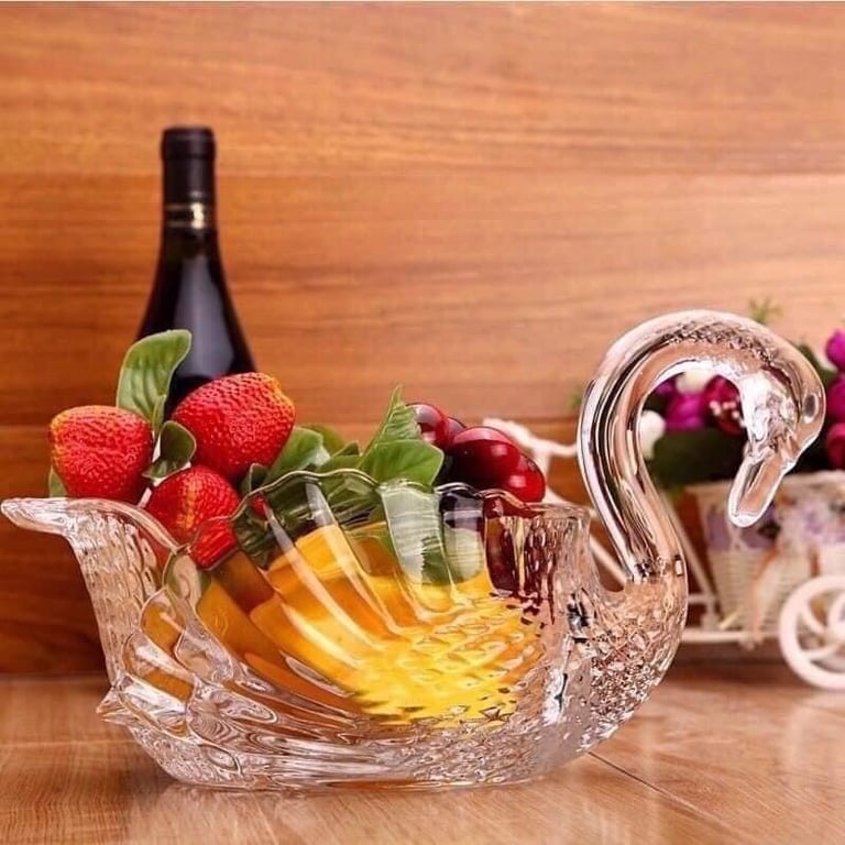 Khay thuỷ tinh thiên nga siêu xinh sz 25cm