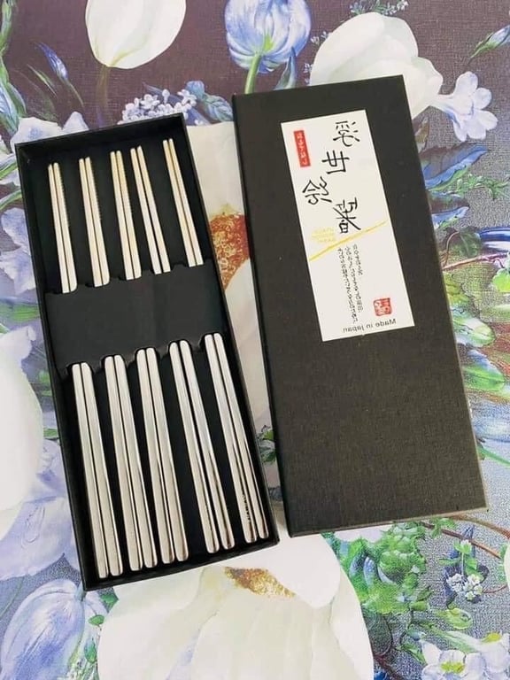 Set 5 đôi đũa inox 304 Nhật Bản mẫu trơn ST1191