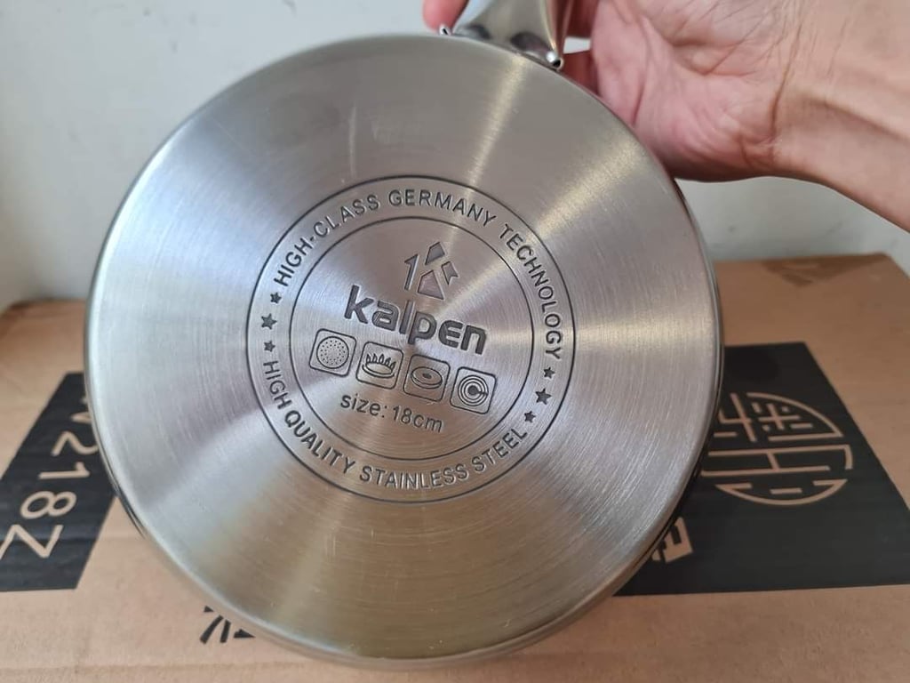 CHẢO INOX 304 CHỐNG DÍNH CAO CẤP 5 ĐÁY KALPEN Size 18CM
