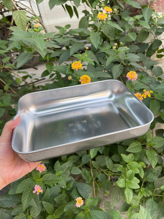 Khay inox 304 chữ nhật - khay đựng thực phẩm inox cao cấp 304
