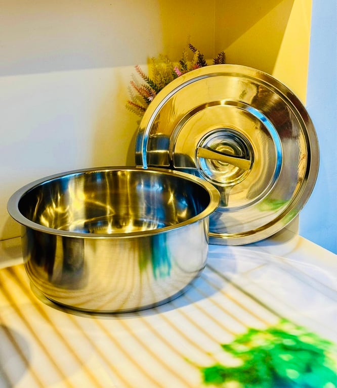 SET 8 TÔ INOX CÓ NẮP, ĐÁY TỪ DÙNG LÀM NỒI NẤU