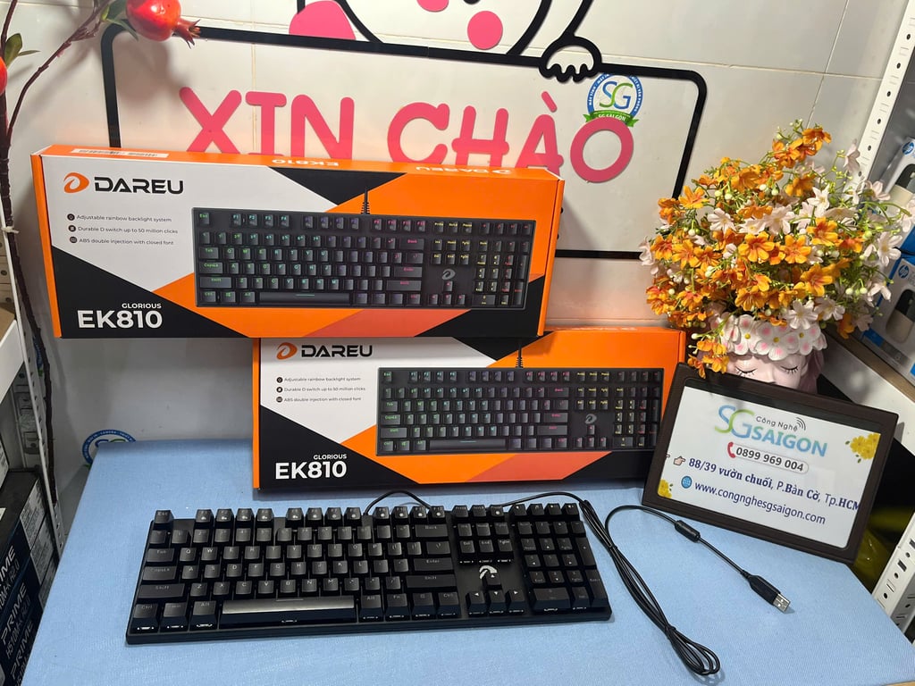 Keyboard DAREU EK810 BLACK (USB/Multi Led/phím cơ)