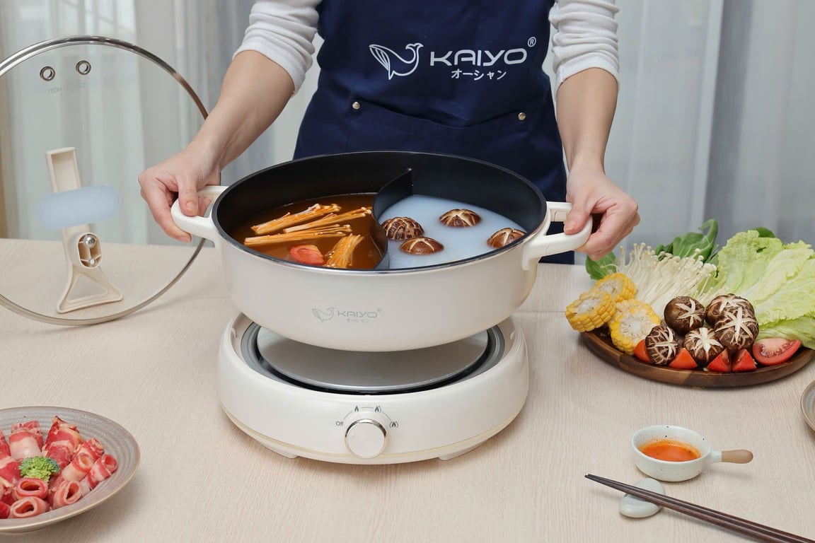 Nồi lẩu điện 2 ngăn Kaiyo size 6L (mã KHP-064)