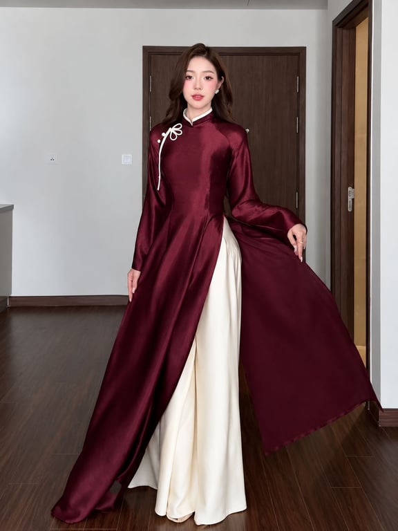 AD Bách Hoa đỏ mận (S->XXL)