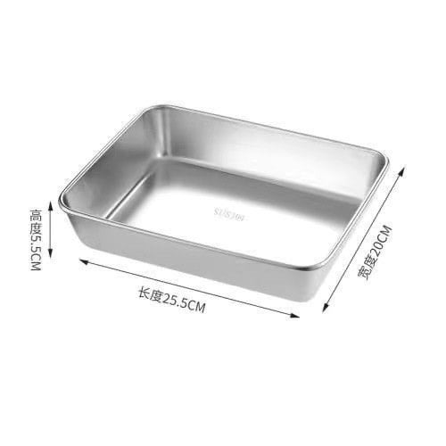 Khay inox 304 chữ nhật - khay đựng thực phẩm inox cao cấp 304