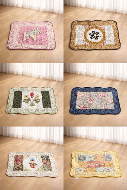 SET 5 THẢM QUILT VINTAGE NIKKA NHẬT- NK06