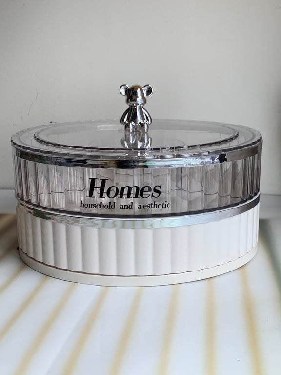 KHAY ĐỰNG MỨT, BÁNH KẸO 2 TẦNG 360 ĐỘ NÚM GẤU