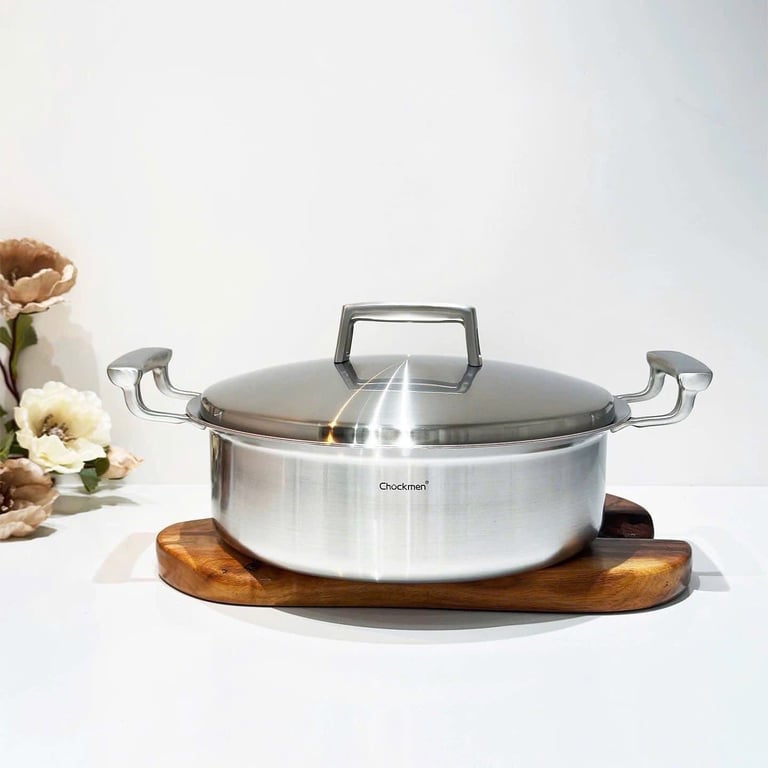 NỒI 5 LỚP KẸP ĐỒNG DÁNG THẤP CHOCKMEN 28CM - C392