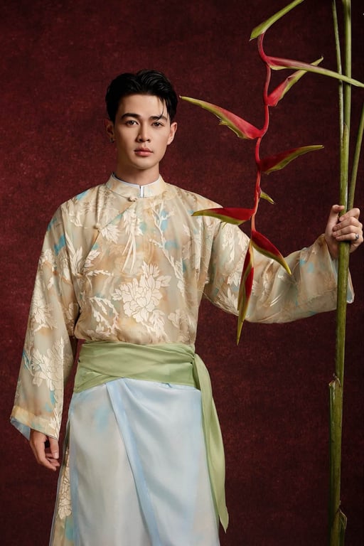 ADN Khởi 2 lớp hoa vàng kèm đai (M->XXL)