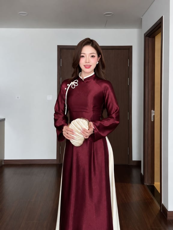 AD Bách Hoa đỏ mận (S->XXL)