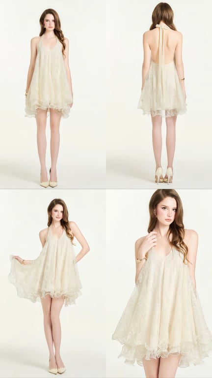 Đầm ngắn hở lưng dáng baby doll