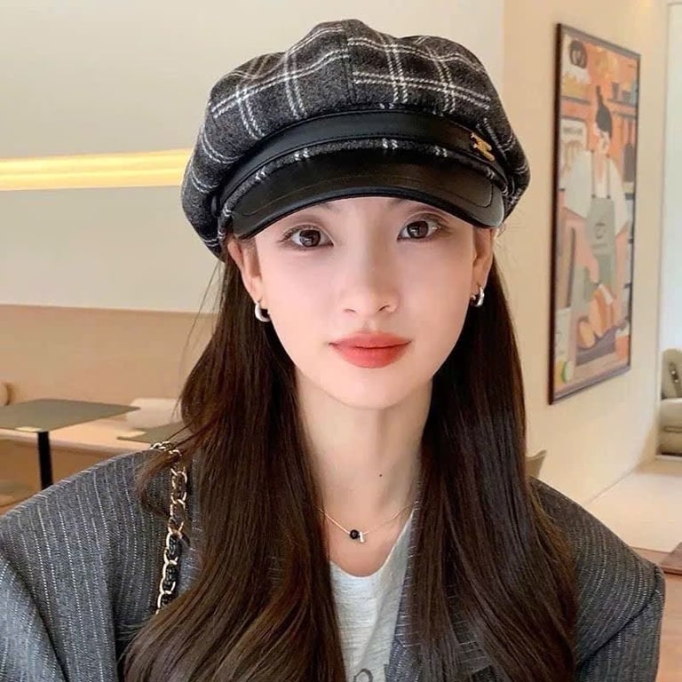 🧢 Mũ Nồi Caro Vintage – màu xịn xò