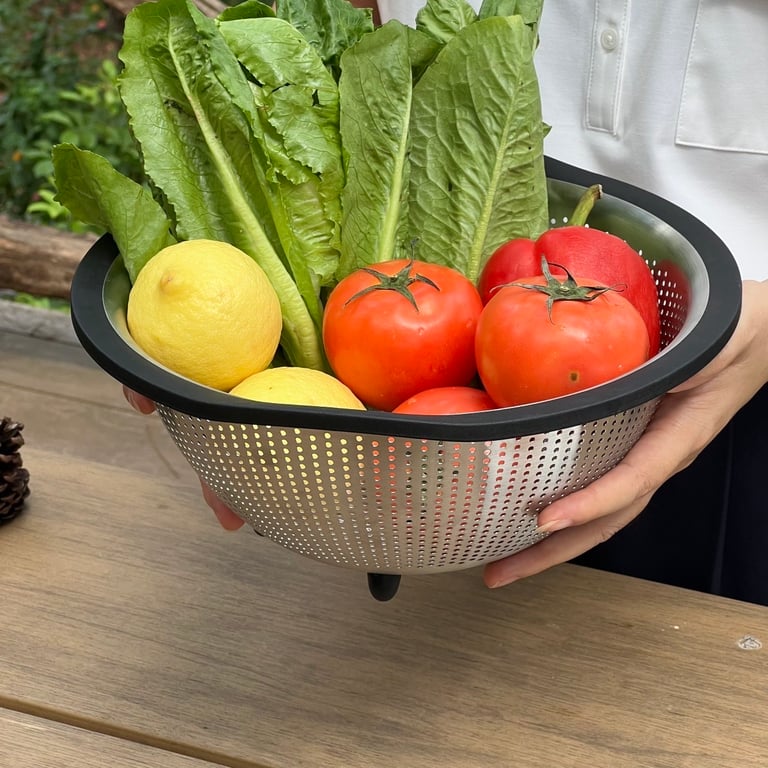 Rổ inox cao cấp có chân Kaiyo 29cm