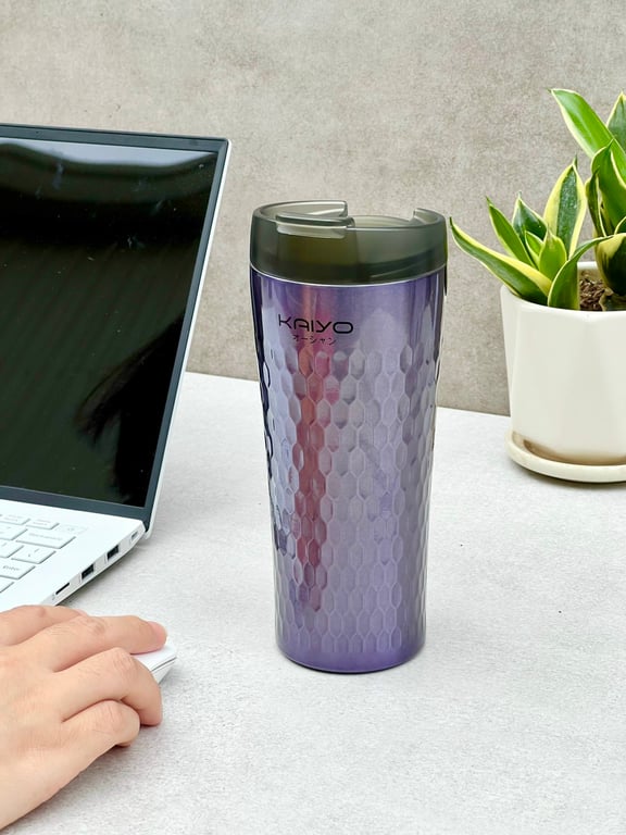 Cốc giữ nhiệt vân kim cương kaiyo 470ml