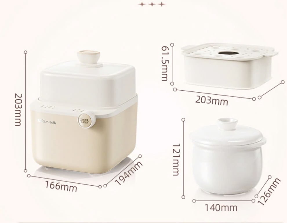 Nồi nấu chậm Bear DDZ-A08W7 0.8L