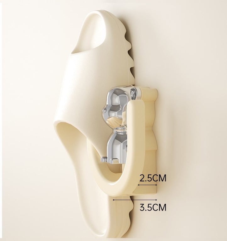 Combo 4 móc treo dép chữ U dán tường hình gấu chất liệu nhựa ABS cao cấp - UF569